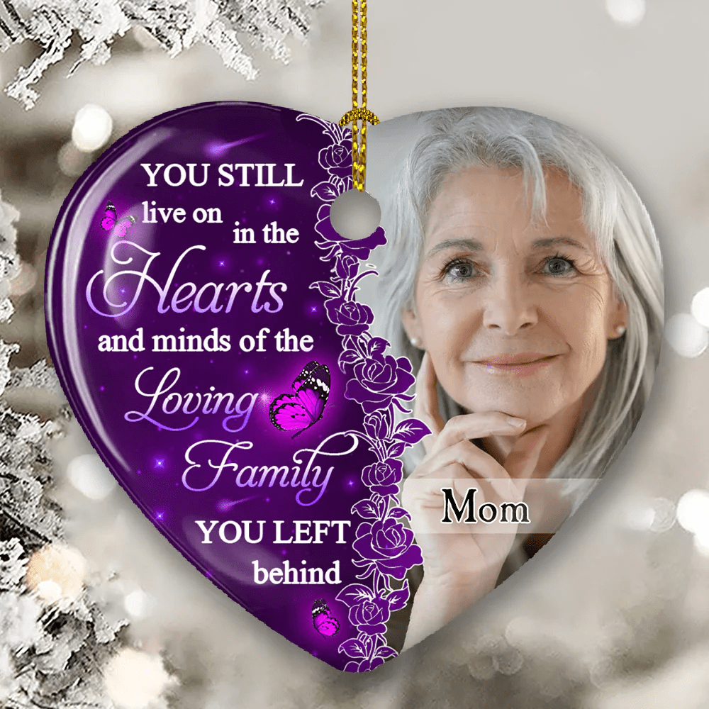 Shinefulgift® Hearts And Minds - Personalized Custom Heart Ceramic Christmas Ornament