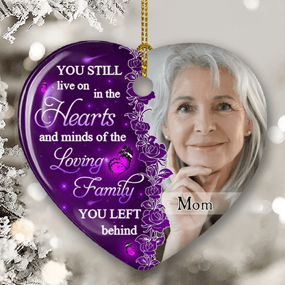 Shinefulgift® Hearts And Minds - Personalized Custom Heart Ceramic Christmas Ornament