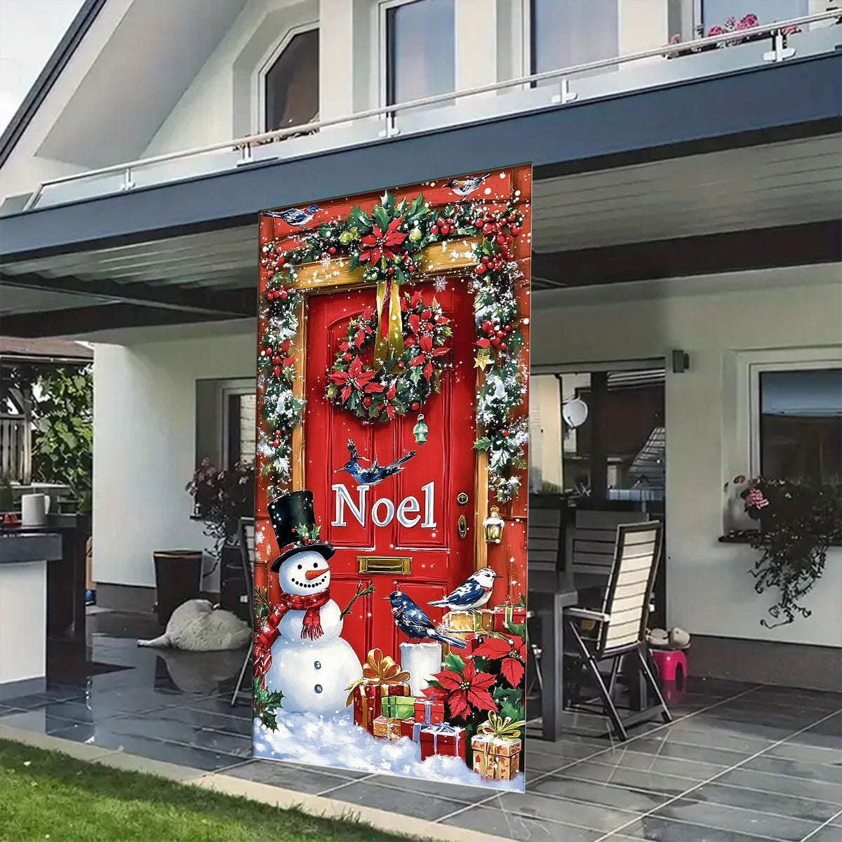 Shineful Door Cover Festive Snowman