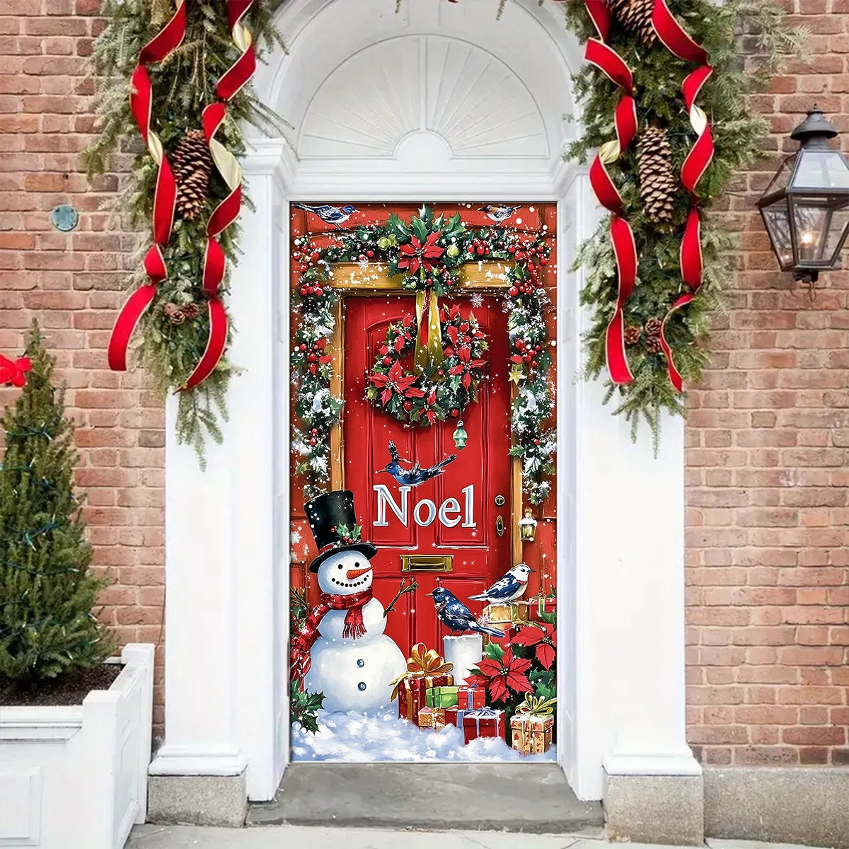 Shineful Door Cover Festive Snowman