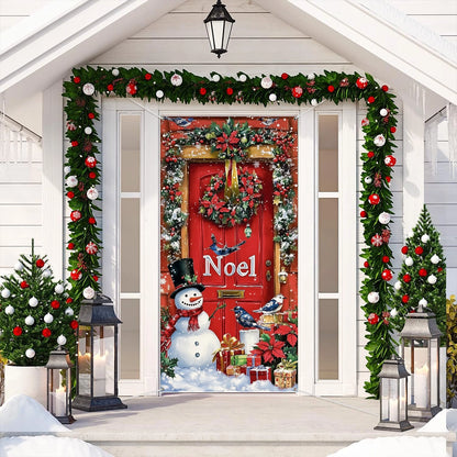 Shineful Door Cover Festive Snowman