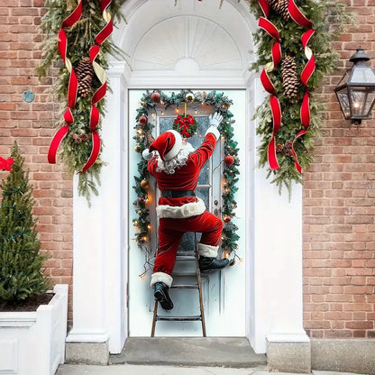 Shineful Door Cover Santa Claus Climbing Up Funny