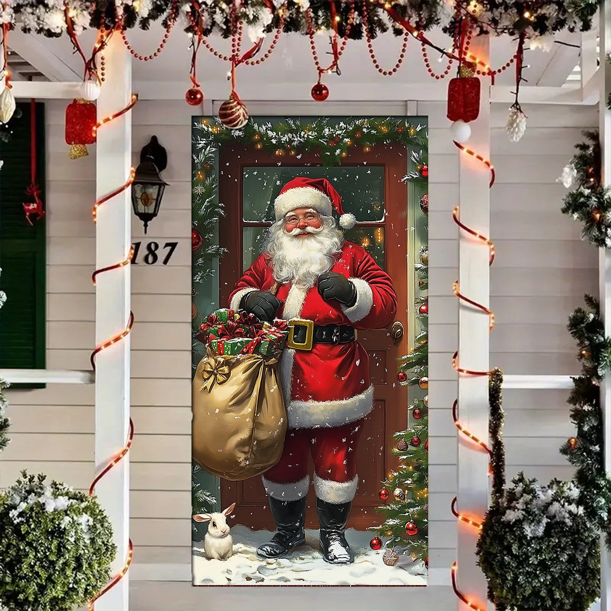 Shineful Door Cover Santa Claus Standing