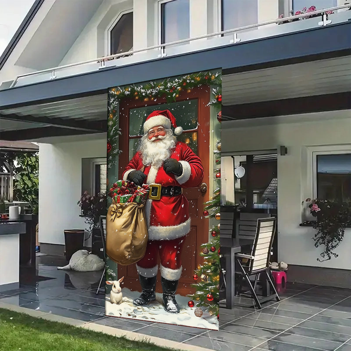 Shineful Door Cover Santa Claus Standing