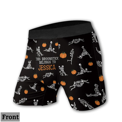 Shineful Men's Boxer Briefs Personalized I Love Your Pumpkins & Broomstick