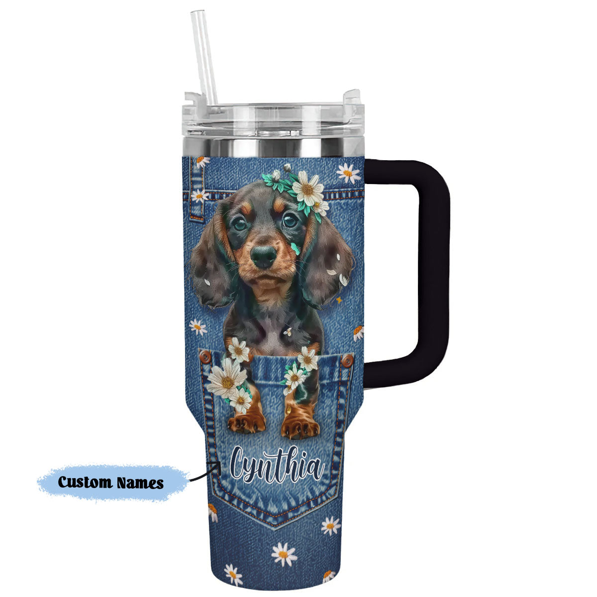 Shineful Tumbler Personalized Doxie in My Pocket