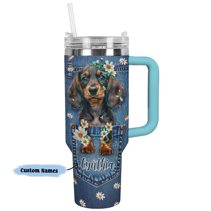 Shineful Tumbler Personalized Doxie in My Pocket