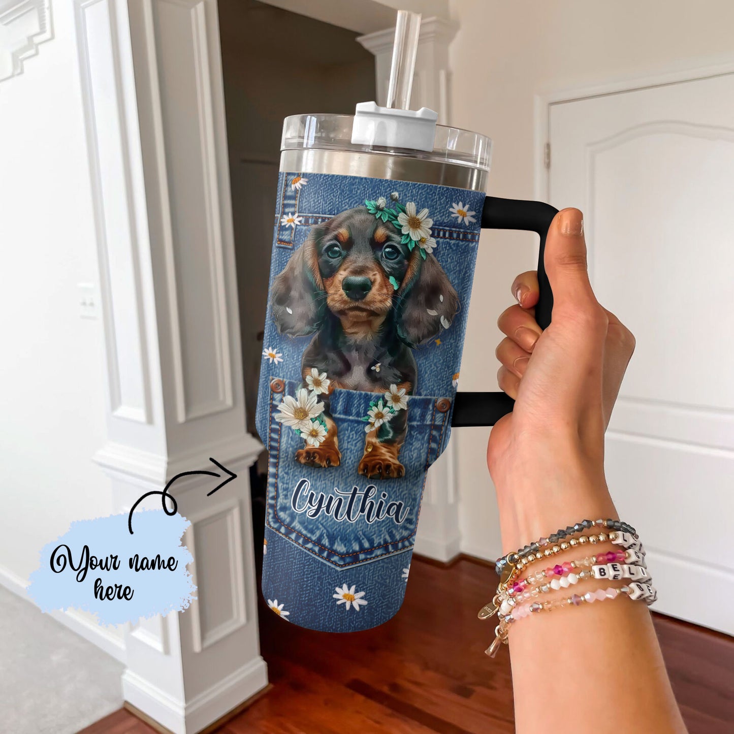 Shineful Tumbler Personalized Doxie in My Pocket