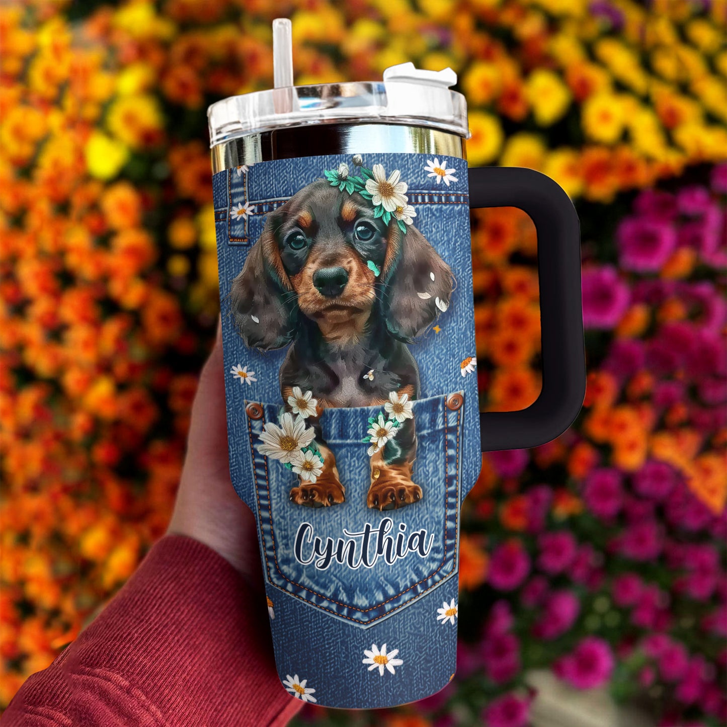 Shineful Tumbler Personalized Doxie in My Pocket