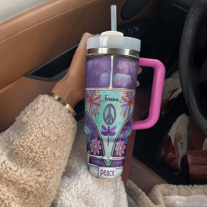 Hippie Personalized 40 Oz Shineful™ Tumbler Purple Van Tl10 Hot Pink 40Oz