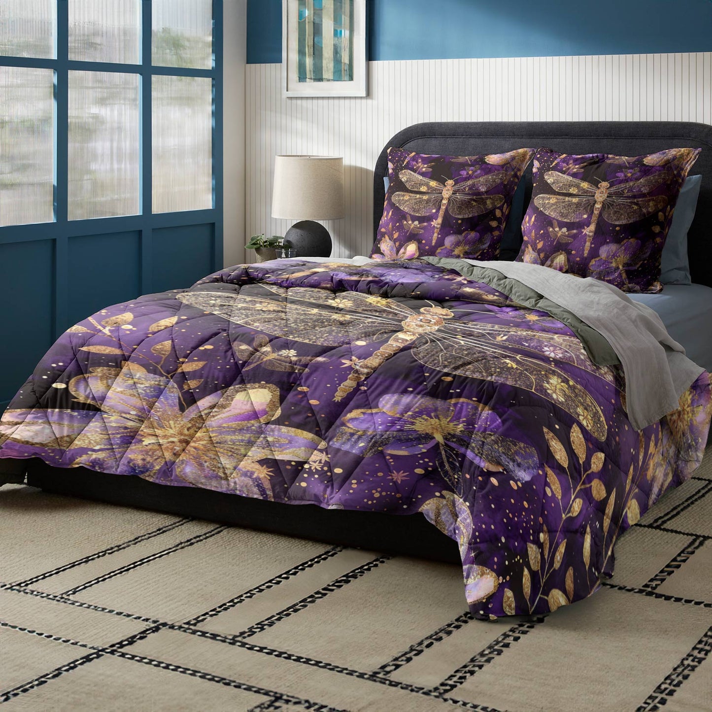 Shineful All Season Quilt 3-Piece Set Elegant Dragonflies