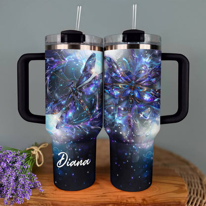 Shineful Tumbler Personlized Sparkling Dragonflies