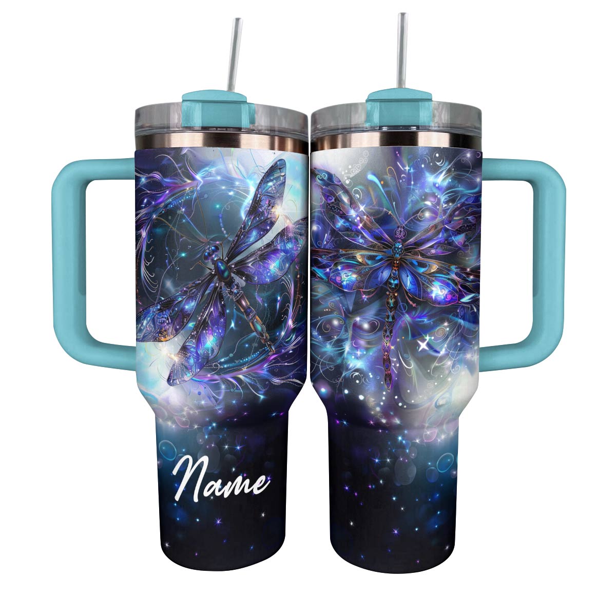 Shineful Tumbler Personlized Sparkling Dragonflies