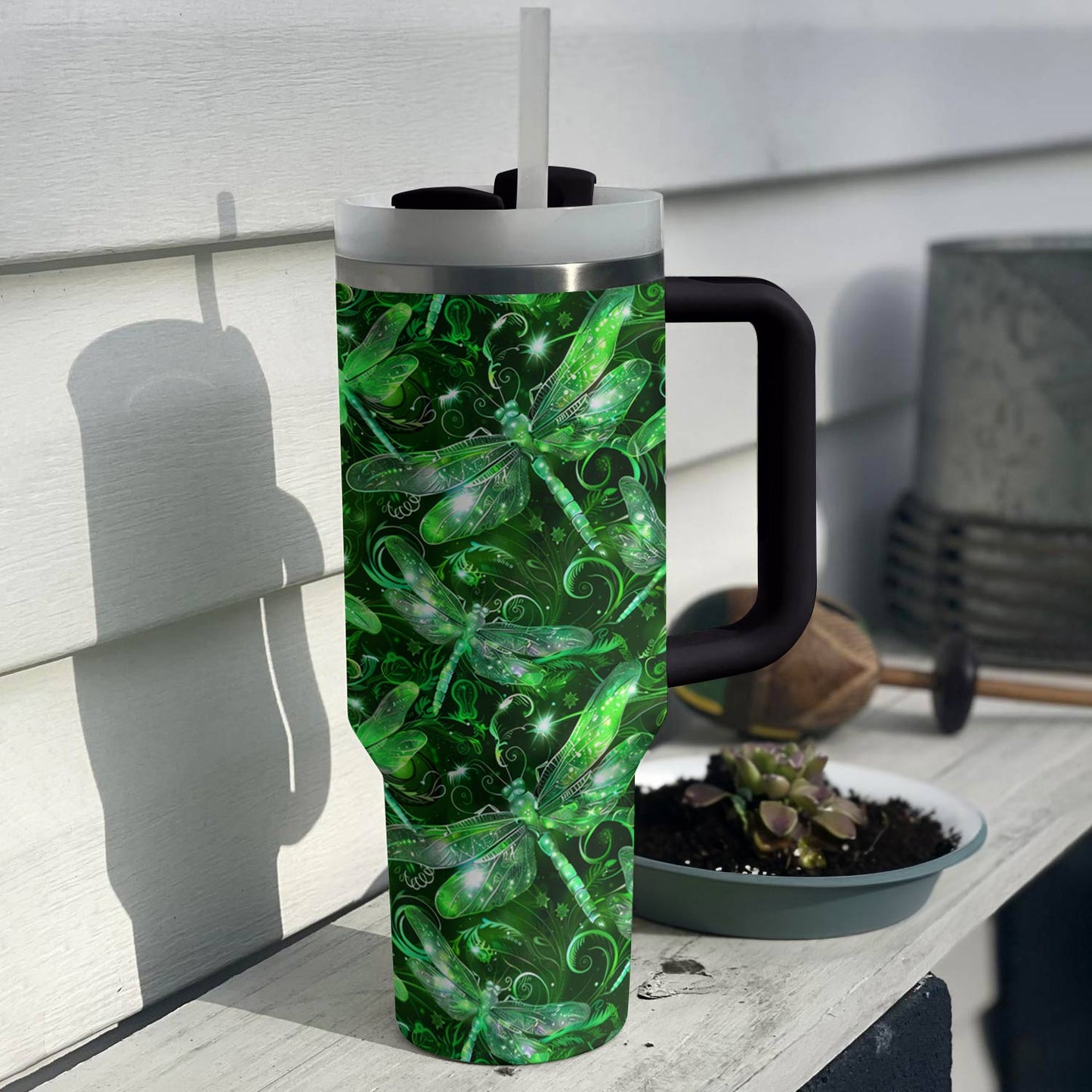 Shineful Tumbler Mesmerizing Dragonflies