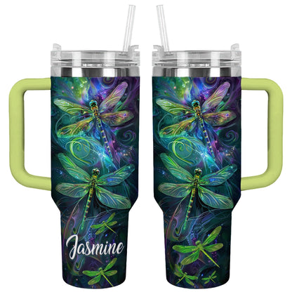 Shineful Tumbler Personalized Cosmic Dragonfly