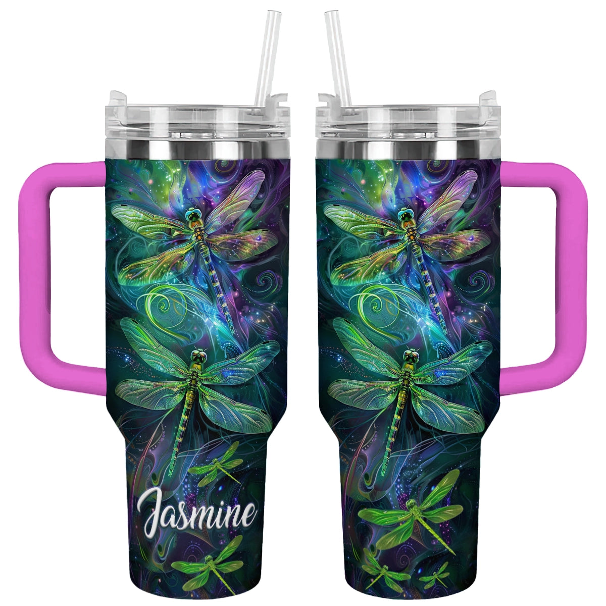 Shineful Tumbler Personalized Cosmic Dragonfly