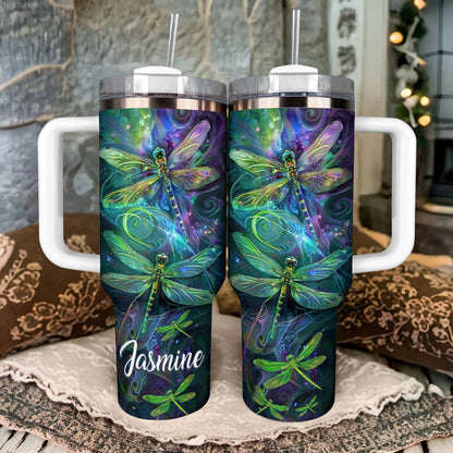 Shineful Tumbler Personalized Cosmic Dragonfly