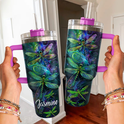 Shineful Tumbler Personalized Cosmic Dragonfly