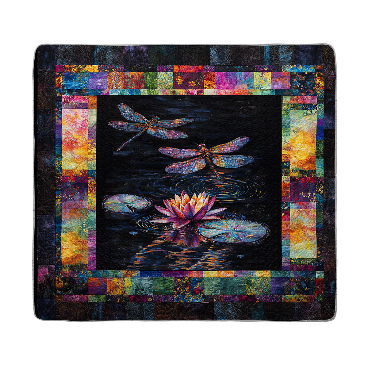 Shineful All Season Quilt 3-Piece Set Twilight Dragonfly Reflection