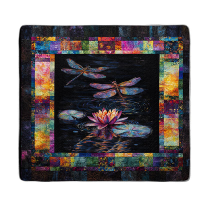 Shineful All Season Quilt 3-Piece Set Twilight Dragonfly Reflection