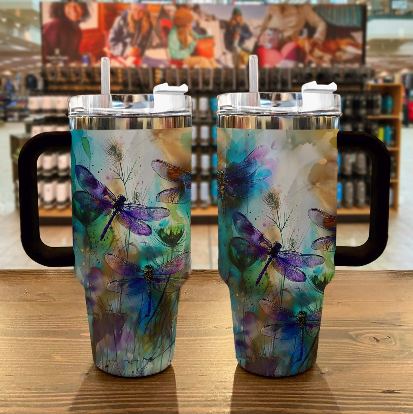 Dragonfly 40 Oz Shineful™ Tumbler Attractive Nature Mn8 Black 40Oz