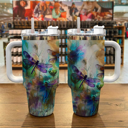 Dragonfly 40 Oz Shineful™ Tumbler Attractive Nature Mn8 White 40Oz