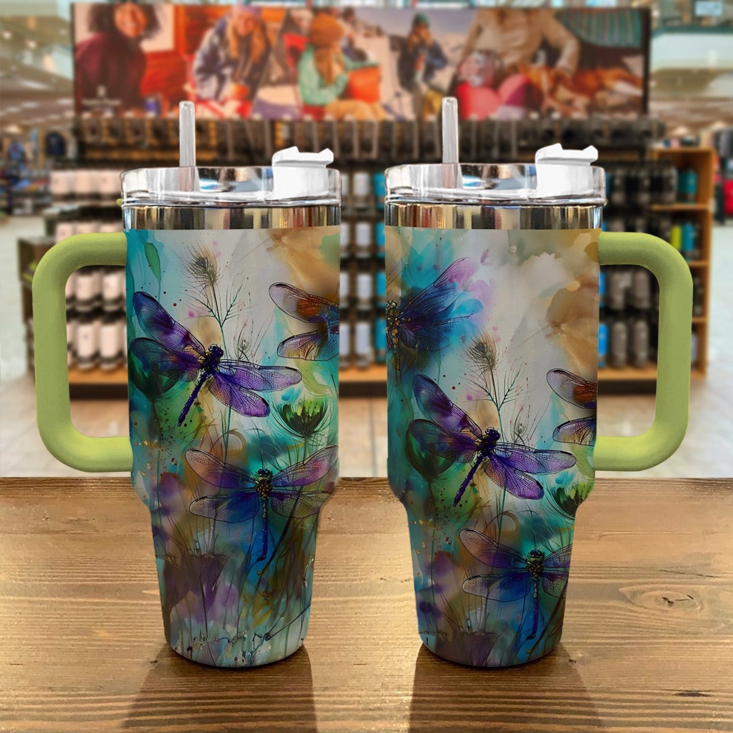 Dragonfly 40 Oz Shineful™ Tumbler Attractive Nature Mn8 Green 40Oz