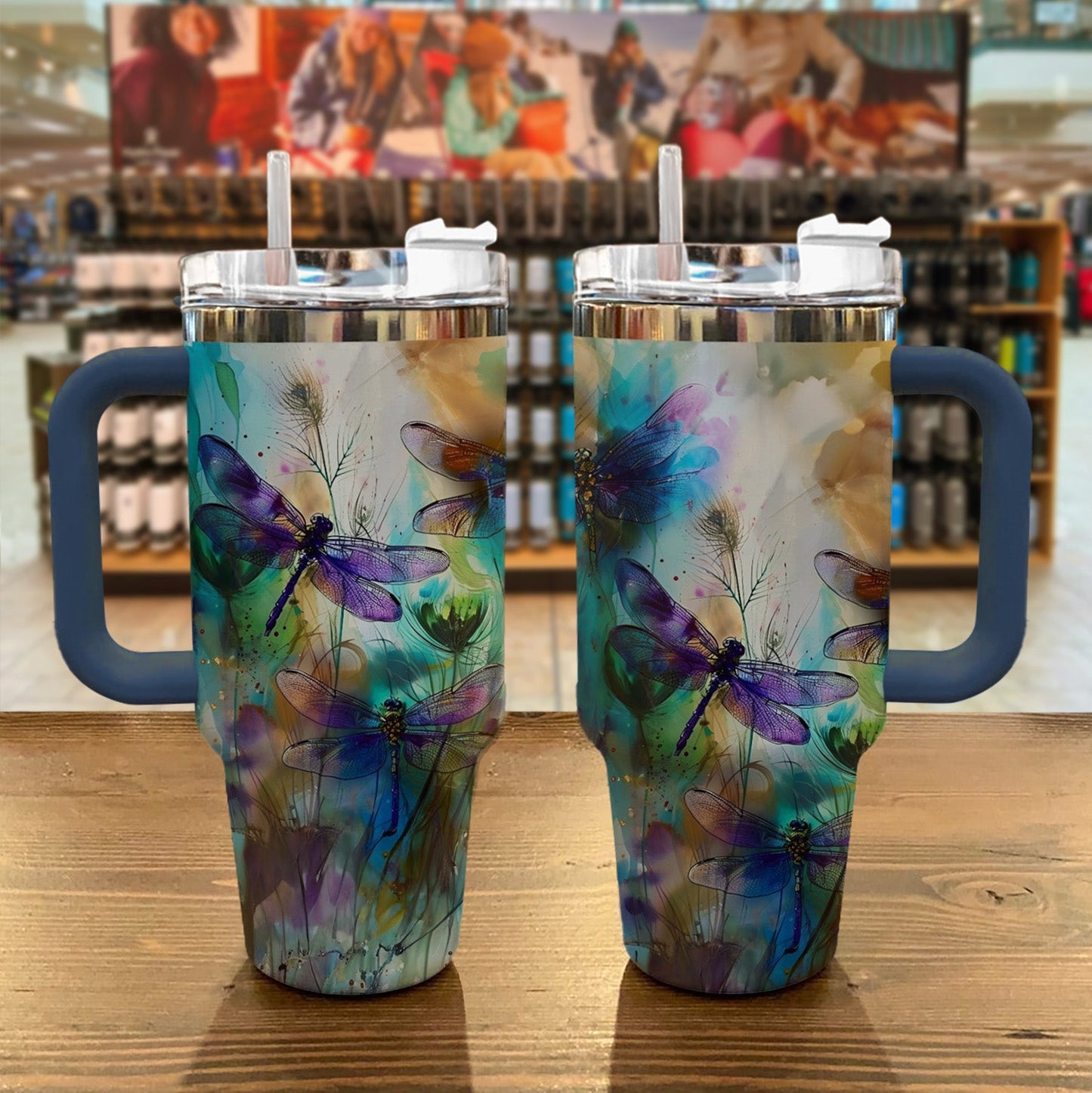 Dragonfly 40 Oz Shineful™ Tumbler Attractive Nature Mn8 Navy 40Oz