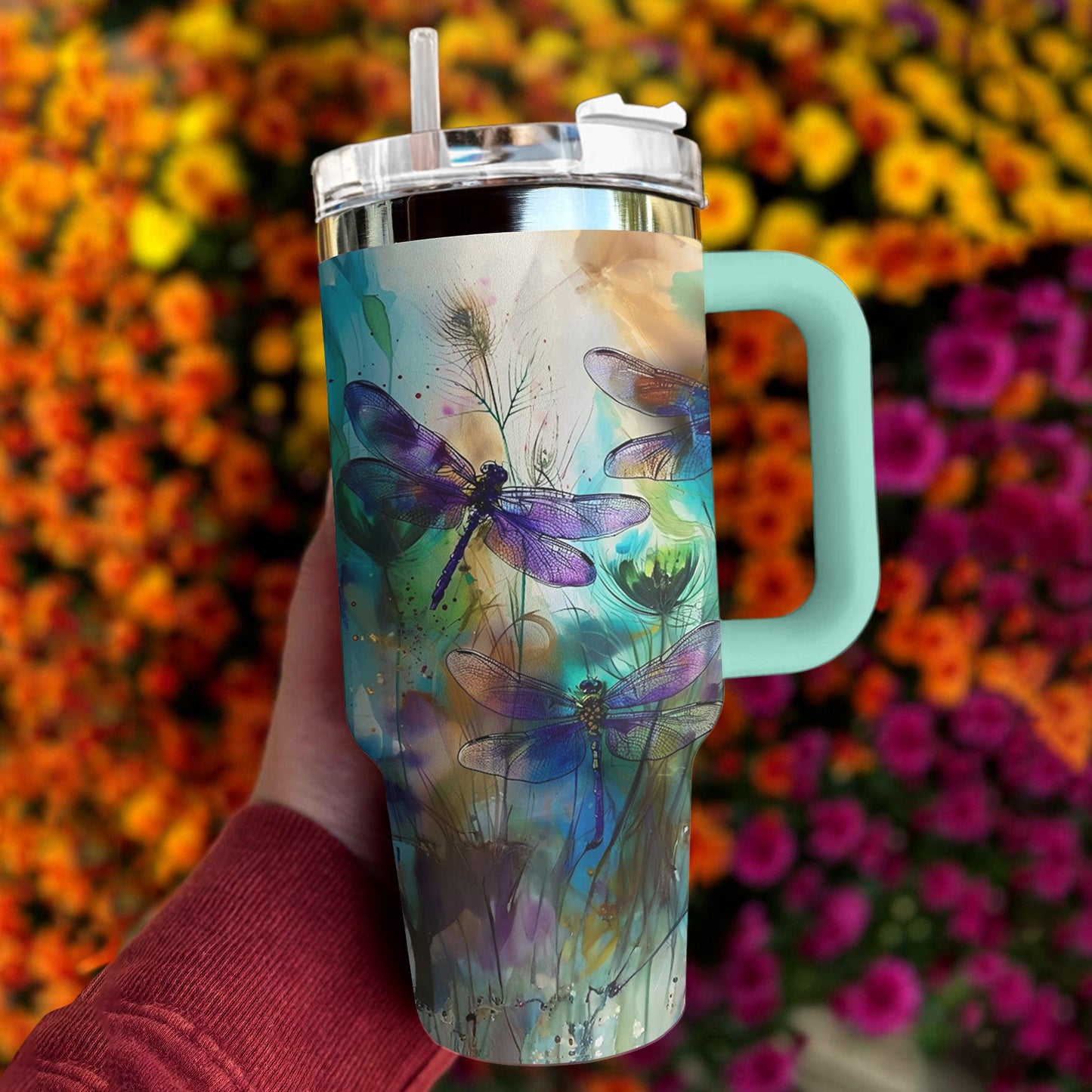 Dragonfly 40 Oz Shineful™ Tumbler Attractive Nature Mn8 40Oz