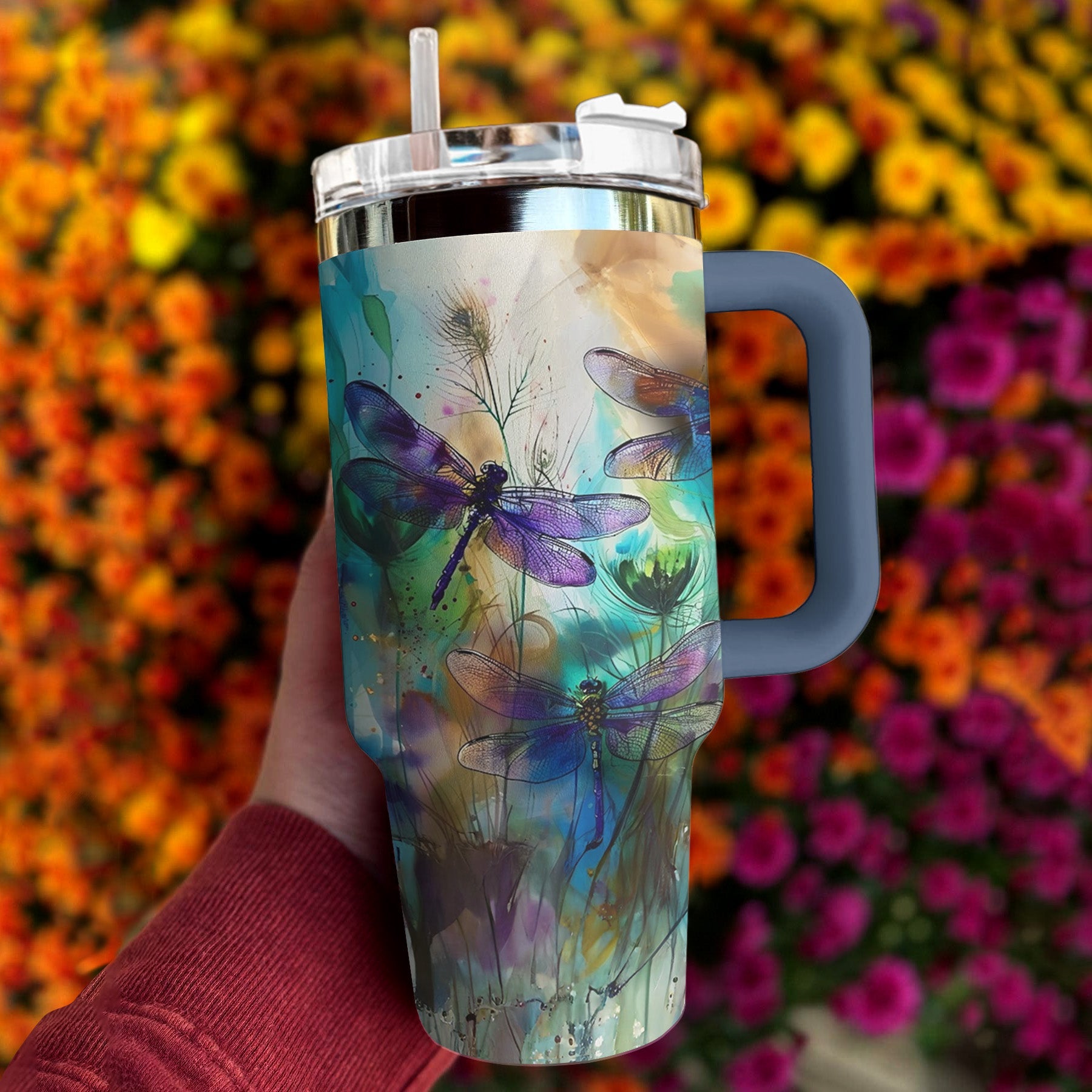 Dragonfly 40 Oz Shineful™ Tumbler Attractive Nature Mn8 40Oz