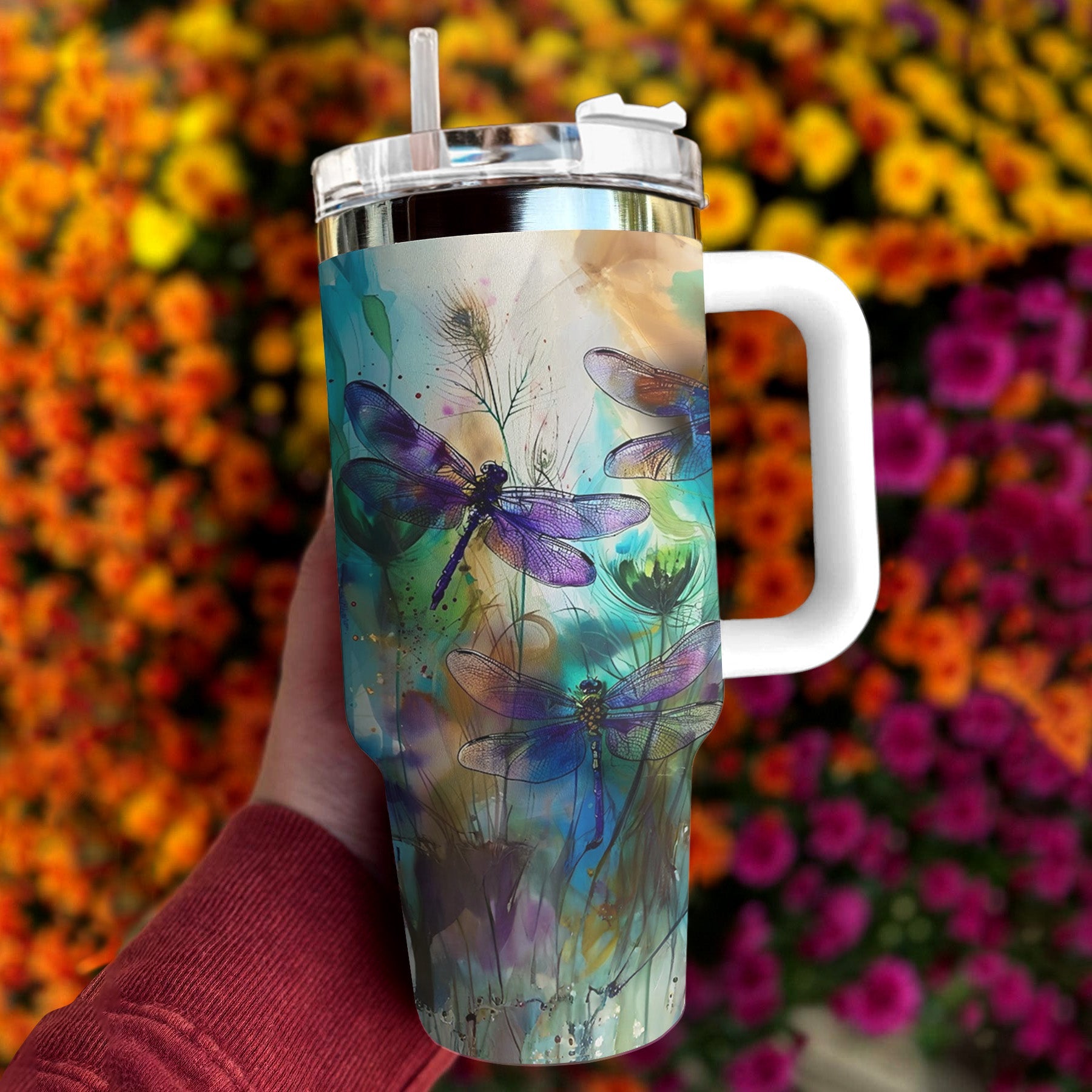 Dragonfly 40 Oz Shineful™ Tumbler Attractive Nature Mn8 40Oz