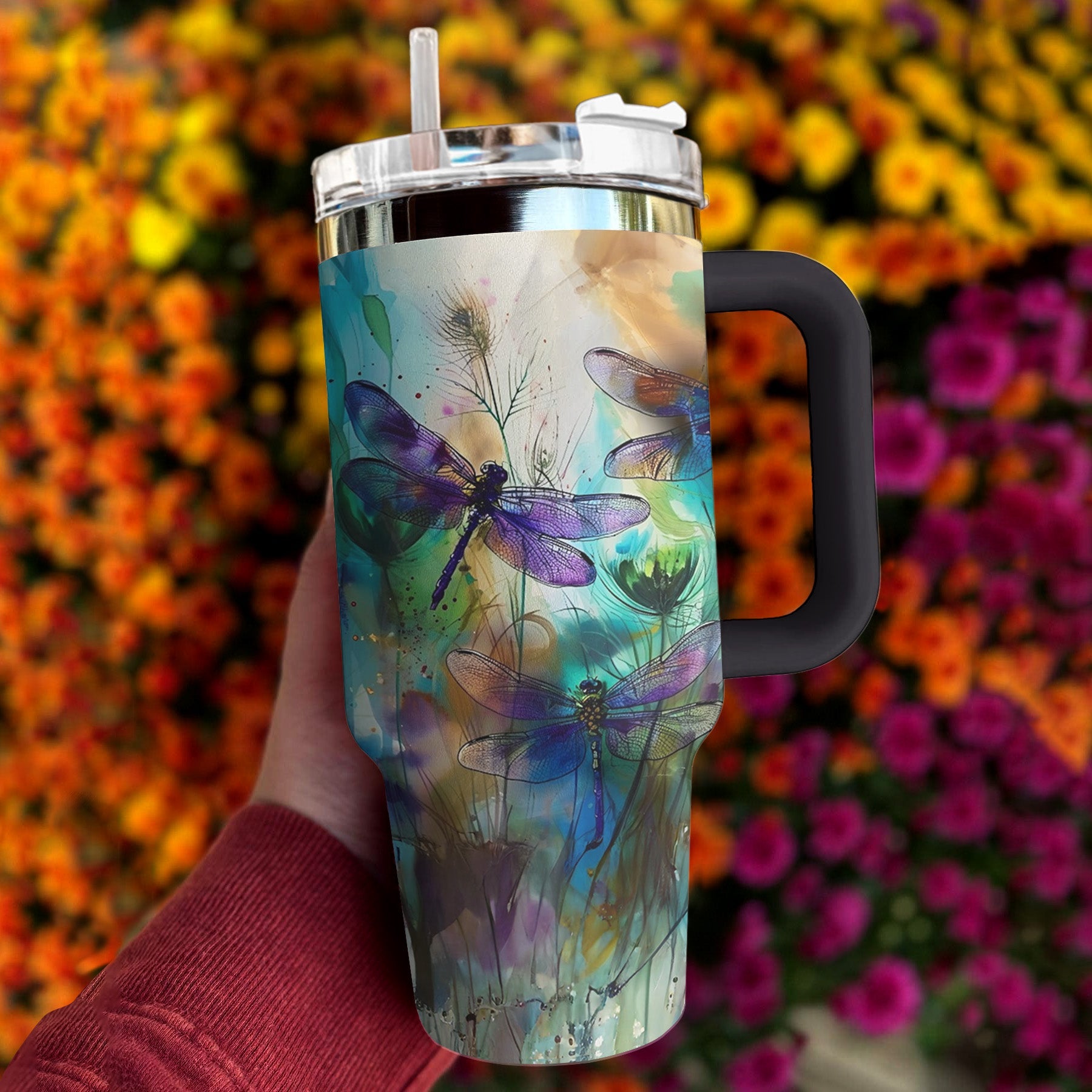 Dragonfly 40 Oz Shineful™ Tumbler Attractive Nature Mn8 40Oz