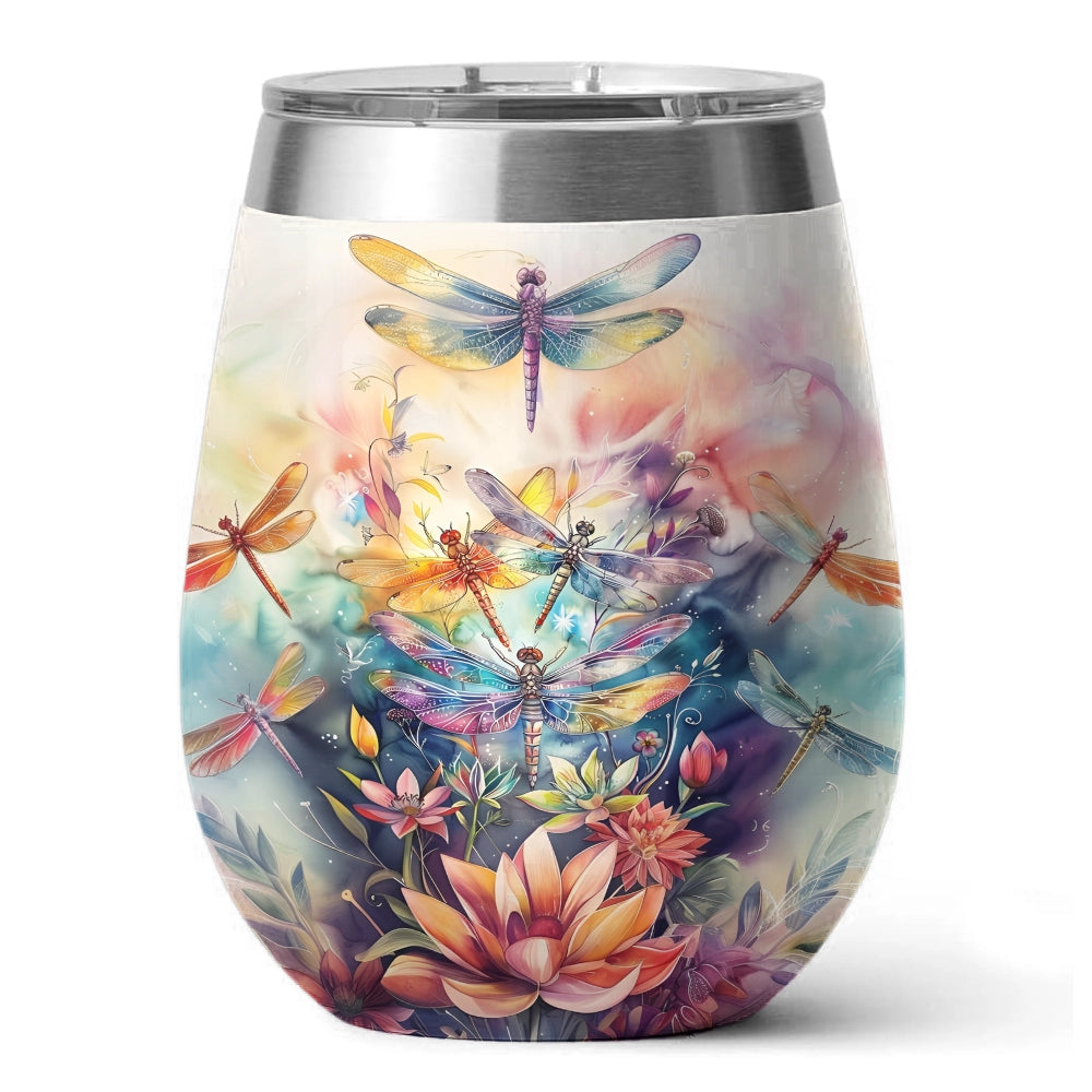 Shineful Wine Tumbler Dragonfly Great Flying