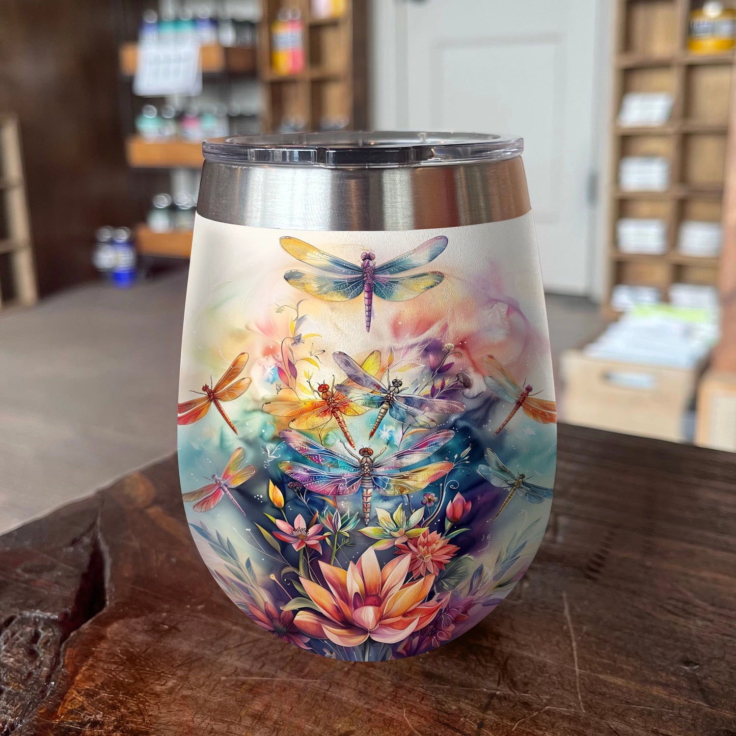 Shineful Wine Tumbler Dragonfly Great Flying