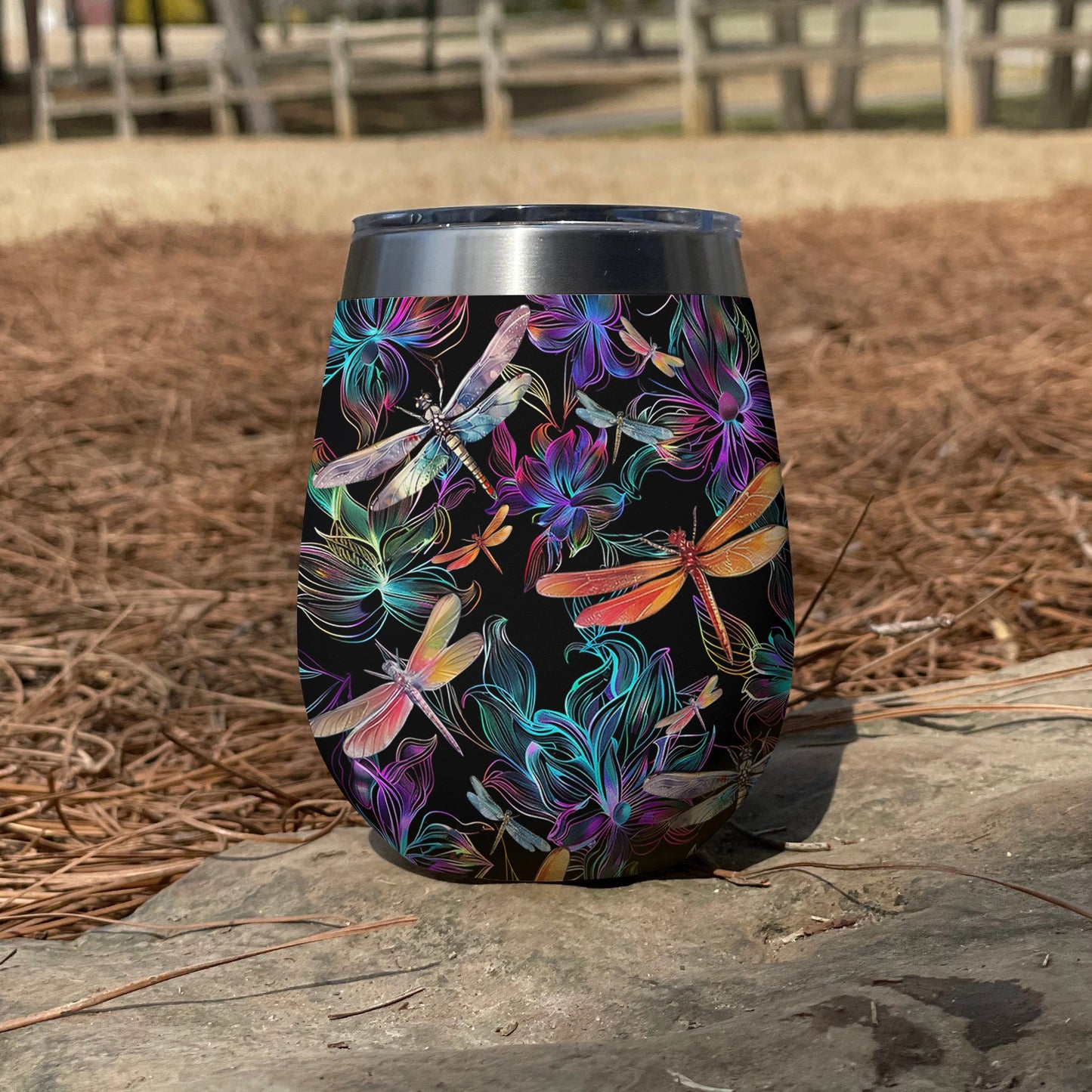 Shineful Wine Tumbler Mystery Dragonfly