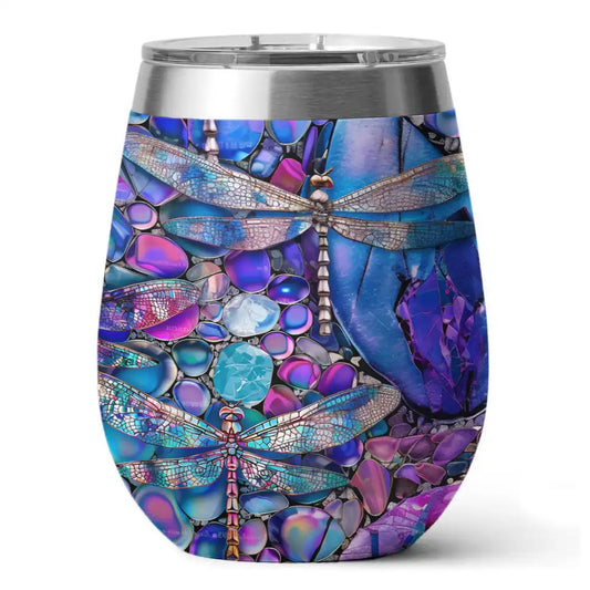 Shineful Wine Tumbler Beautiful Of Dragonfly