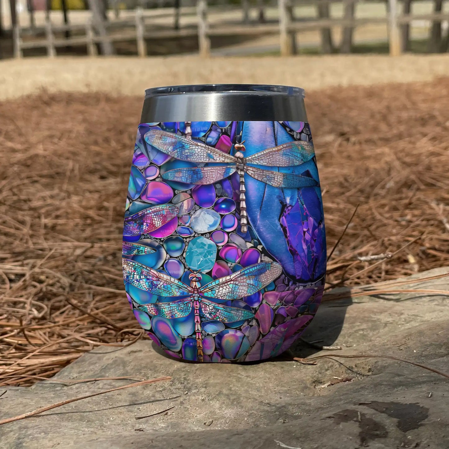 Shineful Wine Tumbler Beautiful Of Dragonfly