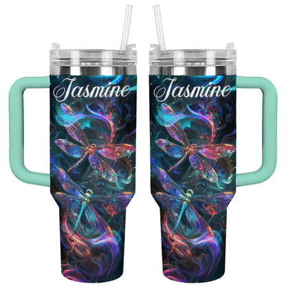 Shineful Tumbler Personalized Vibrant Dragonfly