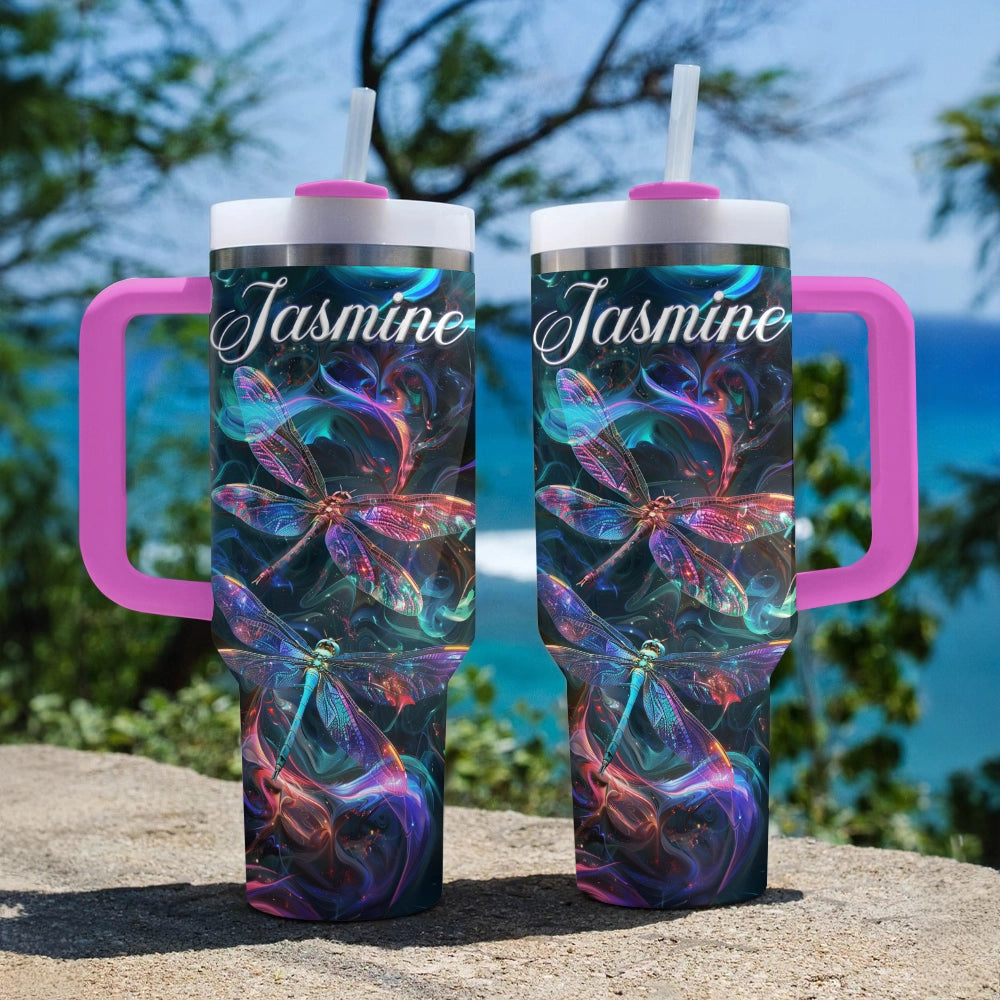 Shineful Tumbler Personalized Vibrant Dragonfly