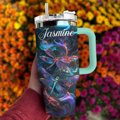 Shineful Tumbler Personalized Vibrant Dragonfly