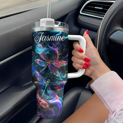 Shineful Tumbler Personalized Vibrant Dragonfly