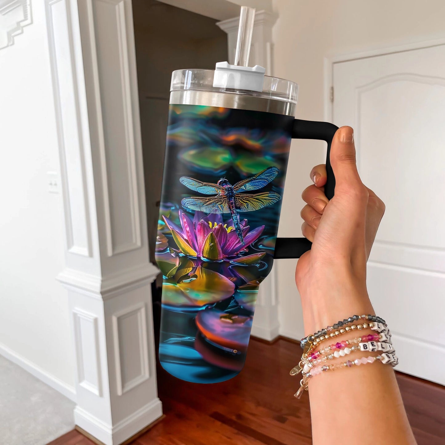 Shineful Tumbler Dragonfly Lotus Serenity