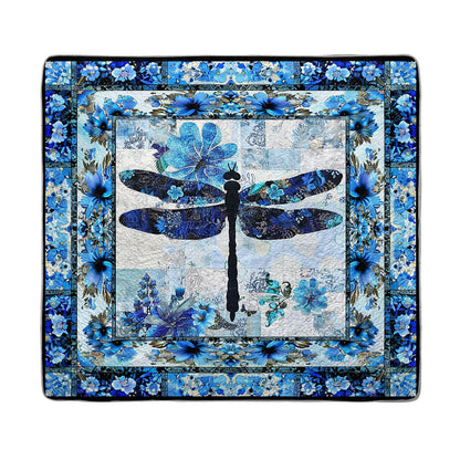 Shineful All Season Quilt 3-Piece Set Blue Serenity Dragonfly