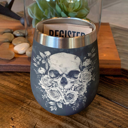 Shineful Wine Tumbler Skull Lovely