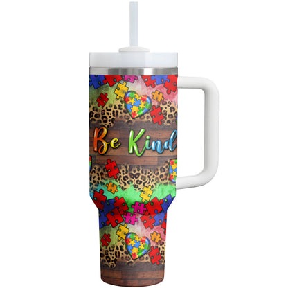 Autism Tumbler Shineful Be Kind Colorful Puzzles