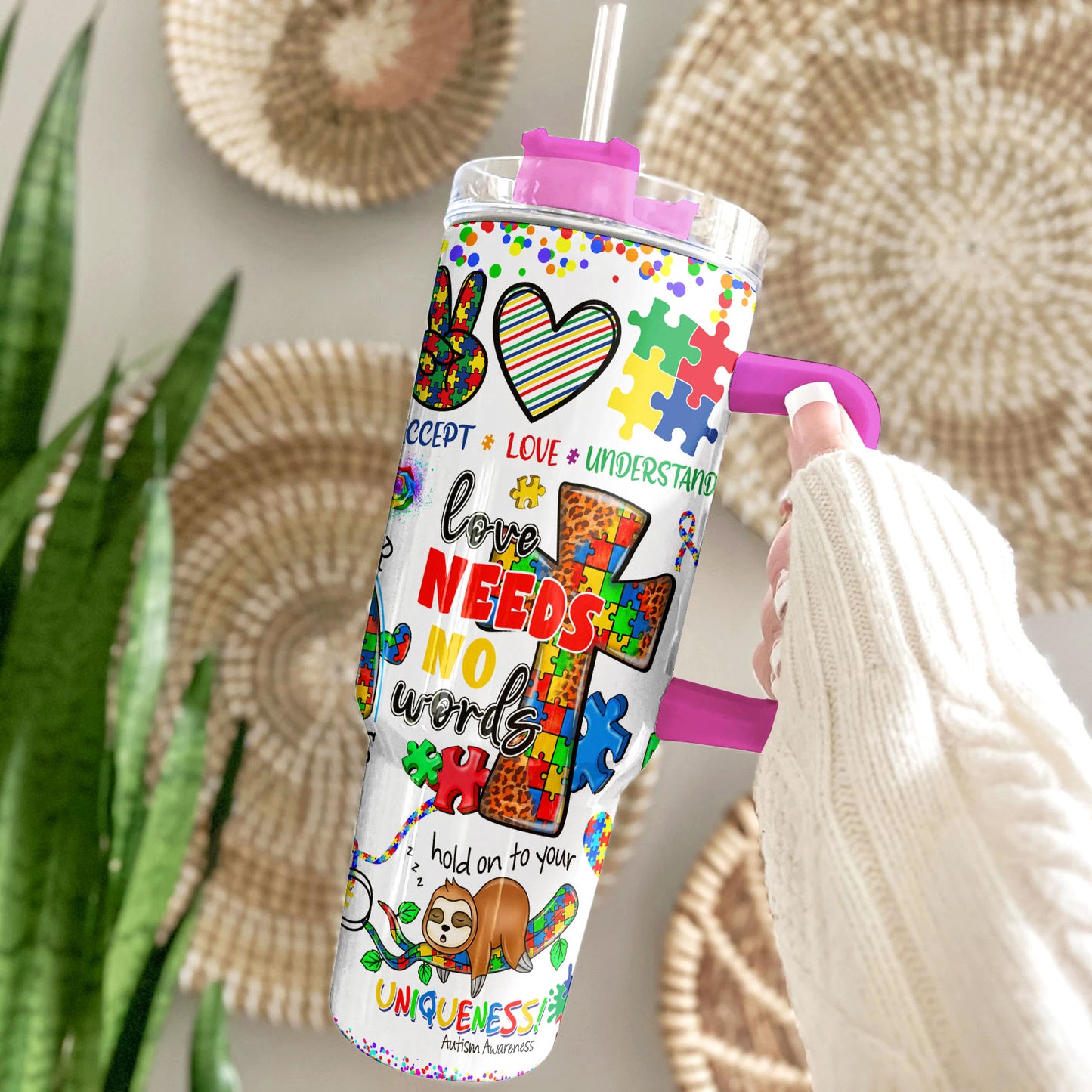 Autism Awareness Tumbler Shineful Love Needs No Words