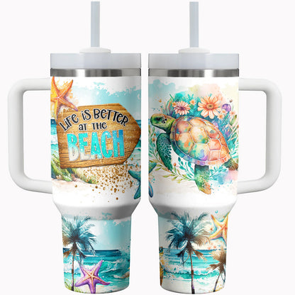 Turtle Shineful Tumbler Life Is Better At The Beach