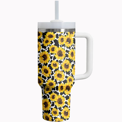 Sunflower Shineful Tumbler Sunflower Cow Pattern