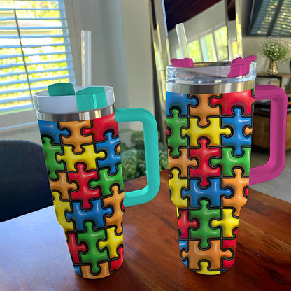 Shineful Tumbler 3D Puffy Autism Puzzle Lovely