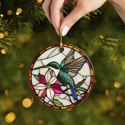 Shineful 2D Acrylic Ornament Stained Glass Hummingbird